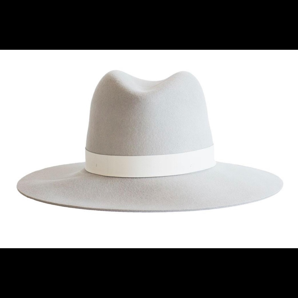 Janessa Leone Gray Hat with White Band